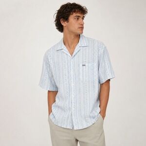 Venezia Men’s Shirt Striped Camp Coastal Grandpa Resort Y2K XL Vintage 90s